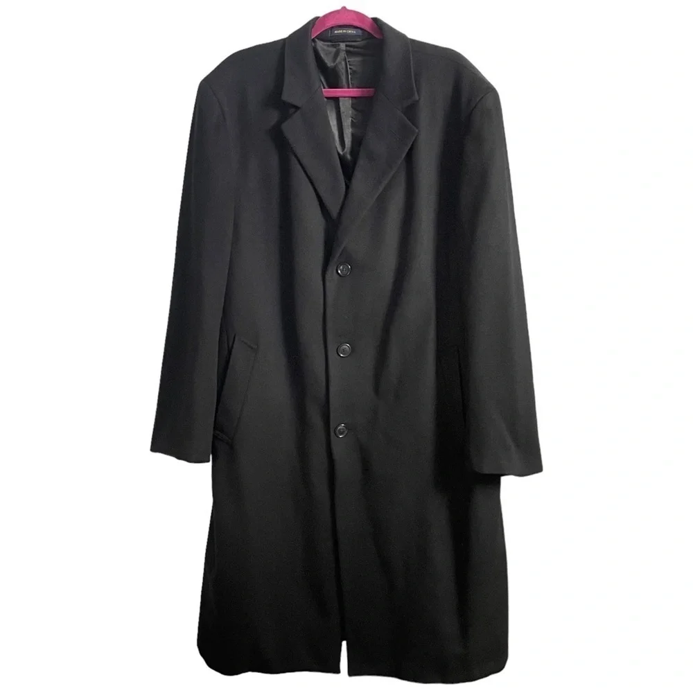 LORD & TAYLOR for Jacob Siegel Men's 100% Cashmere Winter Black Coat 44R